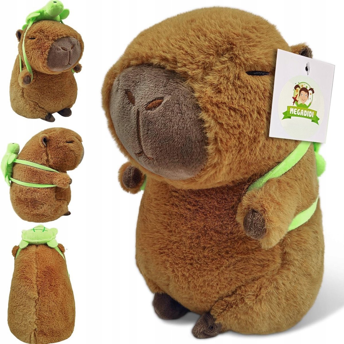 Kapibara z Plecakiem Żółwik Maskotka Pluszowa Mięciutka i Puszysta