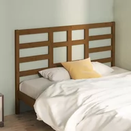 Inne meble do sypialni - Lumarko Wezgłowie łóżka, miodowy brąz,156x4x104 cm, lite drewno sosnowe - miniaturka - grafika 1