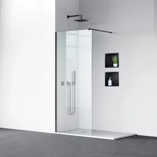 Balneo Ścianka prysznicowa Walk-in Beira - BLACK 70 cm - Ścianki i drzwi prysznicowe - miniaturka - grafika 1