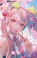 Podkładki pod mysz - PODKŁADKA POD MYSZ Nadruk 22x18 cm Vocaloid Hatsune Miku Sakura Prezent - miniaturka - grafika 1