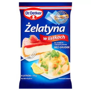 Dr Oetker ŻELATYNA W LISTKACH DR.OETKER 10G zakupy dla domu i biura 71075717 - Dodatki do ciast w proszku - miniaturka - grafika 1