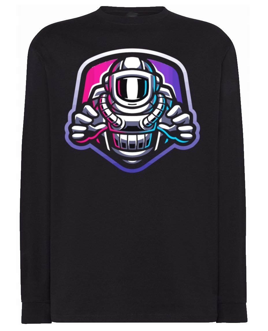 Longsleeve męski nadruk KOLOROWY ASTRONAUTA r.3XL