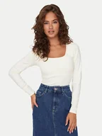 Bluzki damskie - ONLY Bluzka Lea 15302647 Biały Slim Fit - miniaturka - grafika 1