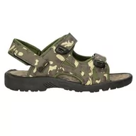 Sandały męskie - Sandały Męskie Młodzieżowe Na Rzepy Gafin Camouflage Moro Wygodne Letnie Skórzane Modne Stylowe Zielone Na Lato Letnie 36 - miniaturka - grafika 1