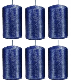 Świece ozdobne granatowe walec kokon 10/6 zestaw 6 - Świece - miniaturka - grafika 1