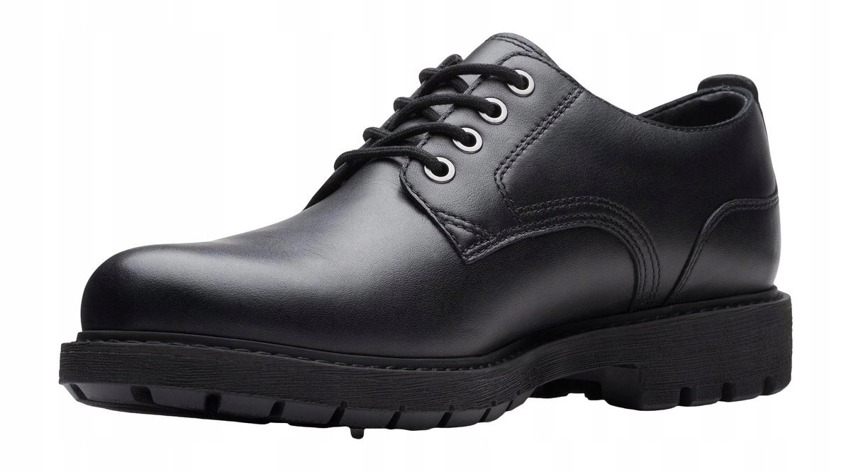 CLARKS CZARNE SKÓRZANE PÓŁBUTY MĘSKIE Z MEMBRANĄ GORETEX 41 16GA