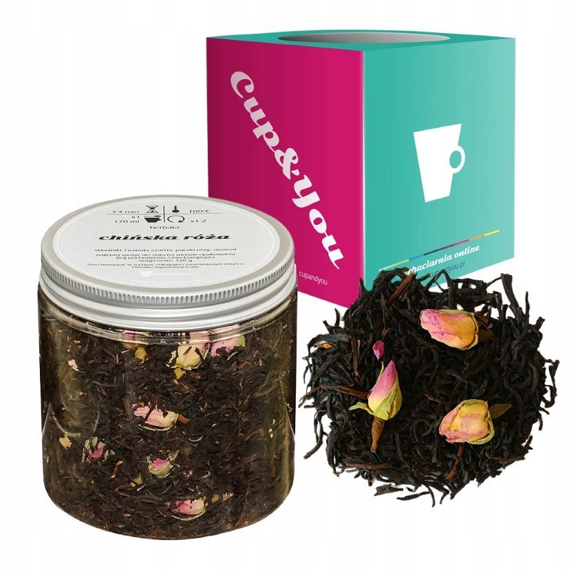 Czarna herbata CHIŃSKA RÓŻA pączki róży - sypana liściasta herbata PREMIUM na prezent upominek podarunek Cup&You