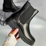 Botki damskie - Czarne zimowe sztyblety damskie, botki na traperze Vinceza 58108 - miniaturka - grafika 1