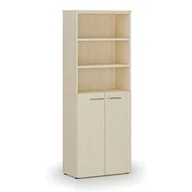 Szafy biurowe - Szafa biurowa kombinowana PRIMA WOOD, drzwi na 3 poziomach, 2128 x 800 x 420 mm, brzoza - miniaturka - grafika 1