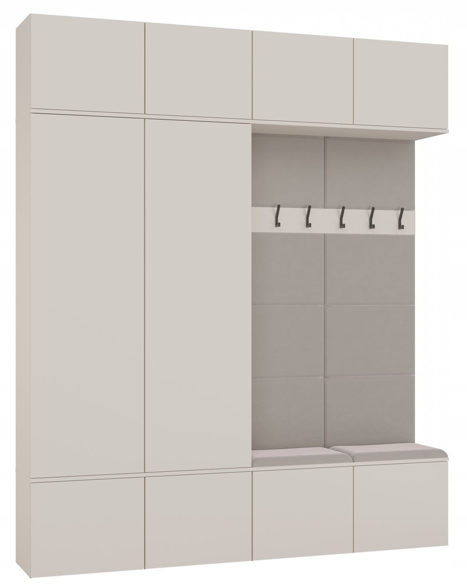 Garderoba HAGA IV 2Sz2W Kaszmir Beż 2X Szafa + 2X Wieszak Do Przedpokoju Topeshop