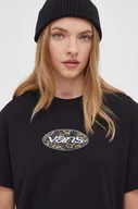 Koszulki sportowe damskie - Vans t-shirt bawełniany damski kolor czarny - miniaturka - grafika 1