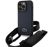 Etui i futerały do telefonów - Lacoste Iconic Petit Pique Crossbody do iPhone 15 Pro Granatowy - miniaturka - grafika 1