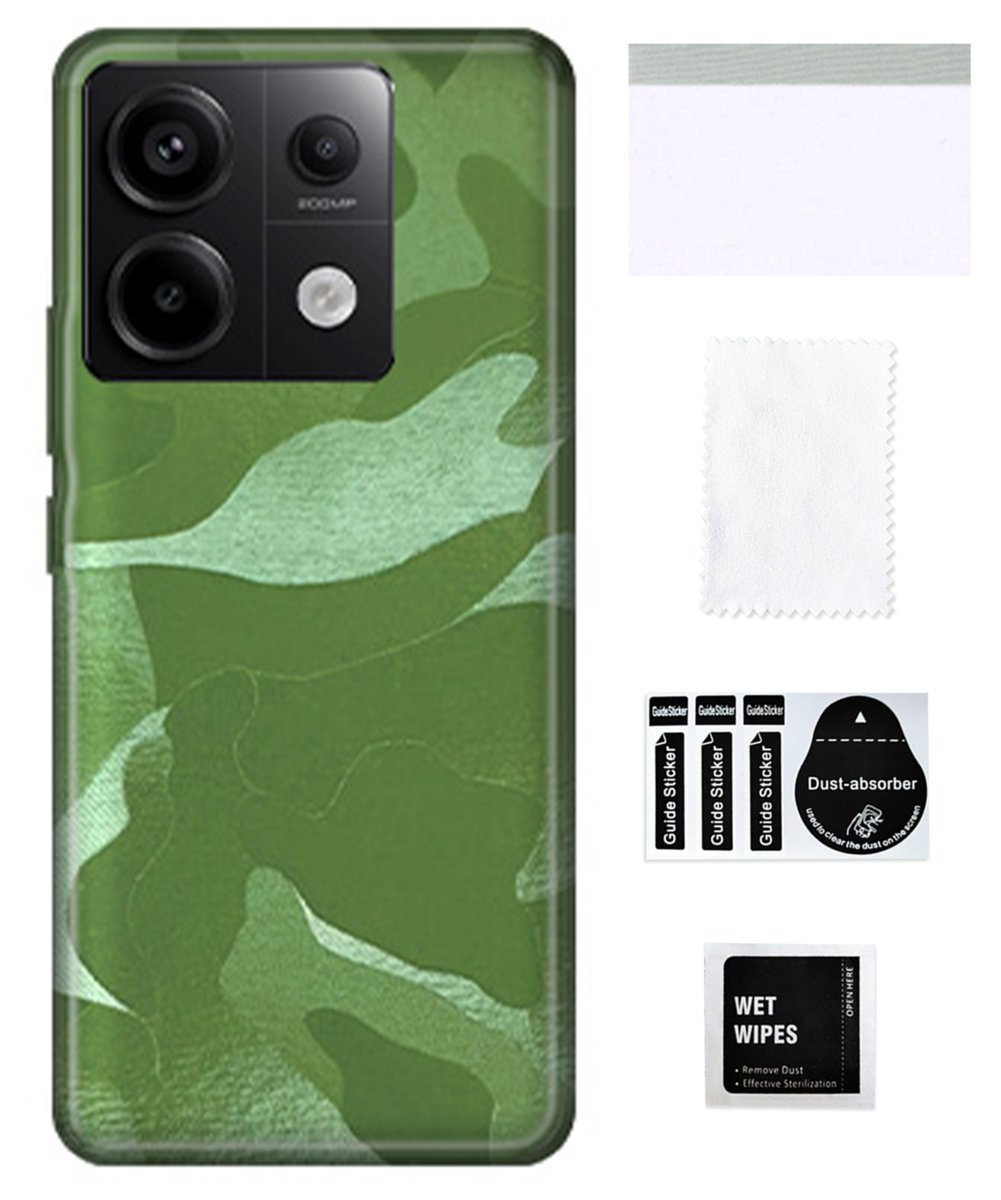 Folia ochronna do XIAOMI REDMI NOTE 13 PRO 5G na tył moro zielony skórkaTPU