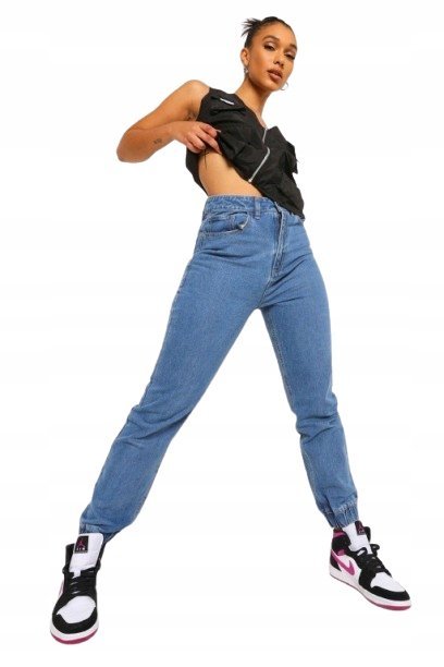 BOOHOO JEANSY DAMSKIE NIEBIESKI CASUAL 34 YHB