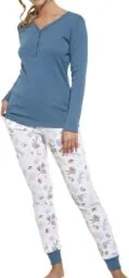 Bawełniana piżama damska Cornette LUCY 723/300 w kolorze denim - Piżamy damskie - miniaturka - grafika 1