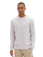 Swetry męskie - TOM TAILOR sweter męski, 34148 - Vintage Beige Multicolor Neps, M - miniaturka - grafika 1