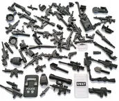 Klocki - BRONIE ZESTAW - klocki akcesoria figurki broń zestaw płytka karabin wojsko - miniaturka - grafika 1