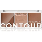 Bronzery i konturowanie twarzy - Makeup Revolution Relove Trio Color Play Palette) 6 g Cień Baked Sugar) - miniaturka - grafika 1