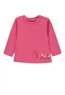 Bluzki damskie - Dziewczęca bluzka z długim rękawem, różowy, Kanz - grafika 1
