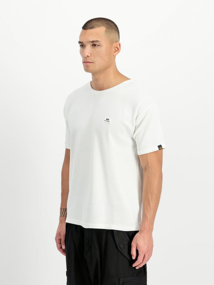 T-shirt męskie alpha industries 266524 waffle logo 09 whitte