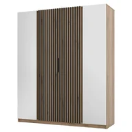 Szafy - Szafa z lamelami i lustrem KAJA EV/EV-BL 2LUS2LAM Czarny, dąb evoke - miniaturka - grafika 1