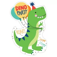 Kartki okolicznościowe i zaproszenia - AMSCAN Zaproszenia urodzinowe z kopertami Dinozaury - 8 szt. 492270 - miniaturka - grafika 1