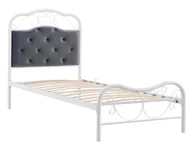 Łóżka - Białe łóżko metalowe 90 x 200 cm N3-C40 - miniaturka - grafika 1