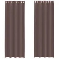 Zasłony - vidaXL Zasłony woalowe z przelotkami 2 szt. Brązowe 140x260 cm - miniaturka - grafika 1
