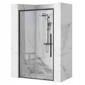 Ścianki i drzwi prysznicowe - Rea Drzwi prysznicowe SOLAR BLACK MAT 150 z powłoką EASY CLEAN K6360 - miniaturka - grafika 1