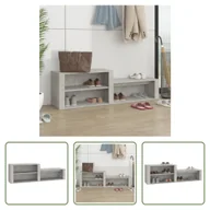 Szafki na buty - The Living Store Szafka na buty betonowa szara 150x35x45 cm materiał drewnopochodny - miniaturka - grafika 1
