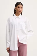 Koszule damskie - Guess Jeans koszula bawełniana damska kolor biały relaxed z kołnierzykiem klasycznym W4YH22 WGCF1 - miniaturka - grafika 1