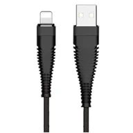 Kable USB - Kabel USB lightning wzmacniany czarny 1 m LB0154 libox - miniaturka - grafika 1