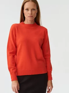Swetry damskie - Sweter z golfem wiązany damski Tatuum Warkomi T2319.097 S Czerwony (5900142273117) - grafika 1