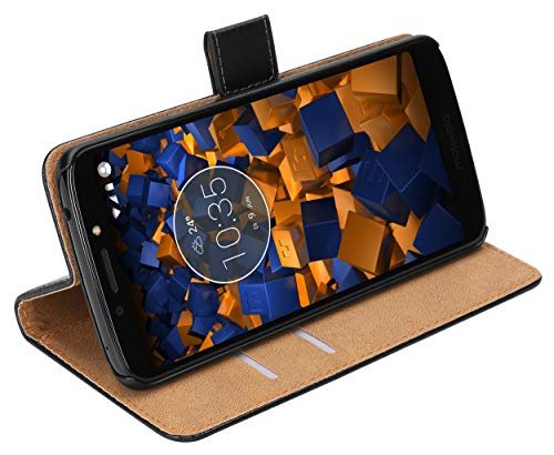 mumbi etui Bookstyle Case kompatybilne z Motorola Moto G6 Play etui na telefon komórkowy Case Wallet, czarne