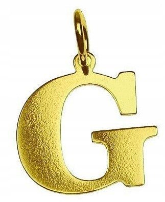 Duża złota zawieszka literka litera G srebro 925 pokryte 24K złotem