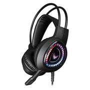 Słuchawki - VARR GAMING RGB HEADPHONES WITH MIC LITE 3,5MM USB  BLACK [45559] TE - miniaturka - grafika 1