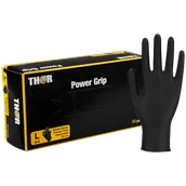 Rękawiczki jednorazowe - Thor Power Grip, rękawice nitrylowe, niejałowe, bezpudrowe, czarne, rozmiar L, 50 sztuk - miniaturka - grafika 1