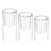 Świece - Świece Elektryczne Led W Szklanych Stojakach, 3 Sztuki - miniaturka - grafika 1