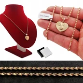 Łańcuszki - NASZYJNIK ZŁOTY SZKAPLERZ ZE STALI CHIRURGICZNEJ ŁAŃCUSZEK ZAWIESZKA 18K - miniaturka - grafika 1