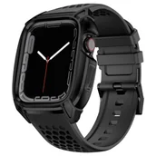 Akcesoria do smartwatchy - Kingxbar CYF148 2w1 pasek Apple Watch Ultra, SE, 8, 7, 6, 5, 4, 3, 2, 1 (49, 45, 44, 42 mm) z wbudowanym pancernym etui ze stali nierdzewnej czarny - miniaturka - grafika 1