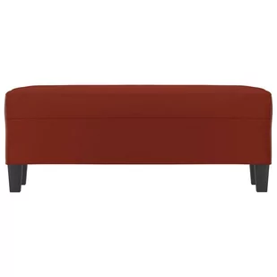 Lumarko Ławka, winna czerwień, 100x35x41cm, tapicerowana sztuczną skórą - Ławki do przedpokoju - miniaturka - grafika 4