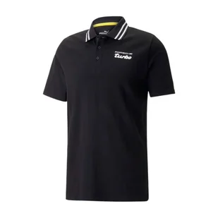 Puma PORSCHE TURBO Legacy Polo - Męska koszulka polo bawełna czarny 538235-01 , Rozmiar: L - Koszulki męskie - miniaturka - grafika 1