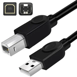 Kabel USB do drukarki HP Canon Xerox 1.8m czarny - Kable - miniaturka - grafika 1