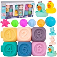 Zabawki sensoryczne - Piłeczki Piłki Klocki Sensoryczne Piszczałki 16 El U637 - miniaturka - grafika 1