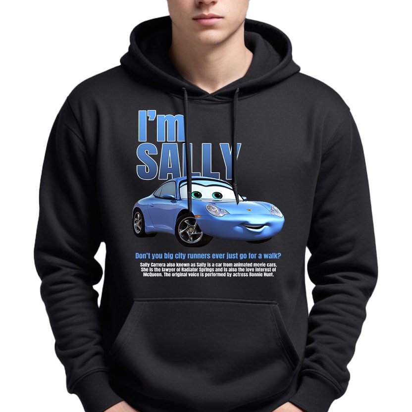Bluza Z Kapturem Czarna I'M SALLY Młodzieżowe Trendy Styl Wzory Rozmiar M