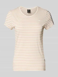 T-shirt o kroju slim fit z wzorem w paski model ‘Stripe eyben’ - Koszulki i topy damskie - miniaturka - grafika 1