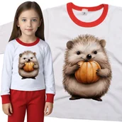 Piżamy dla dziewczynek - Piżama dziecięca Jeż Trzymający Dynię Dzień Jeża Dyni Jesieni 86/92 - VoloDonum - miniaturka - grafika 1