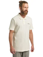 Koszulki sportowe męskie - Jack Wolfskin Funkcyjna koszulka polo "Essential" w kolorze beżowym - miniaturka - grafika 1
