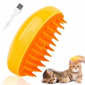 Szczotki i furminatory - Szczotka parowa 3w1 dla kota USB żółta 12 cm - miniaturka - grafika 1