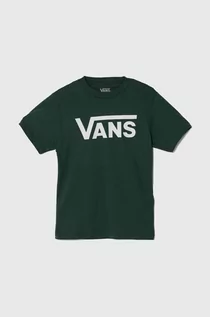 Koszulki dla chłopców - Vans t-shirt bawełniany dziecięcy BY VANS CLASSIC BOYS kolor zielony z nadrukiem - grafika 1